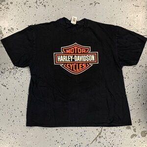 Harley-Davidson Black and Orange Short Sleeve Tee